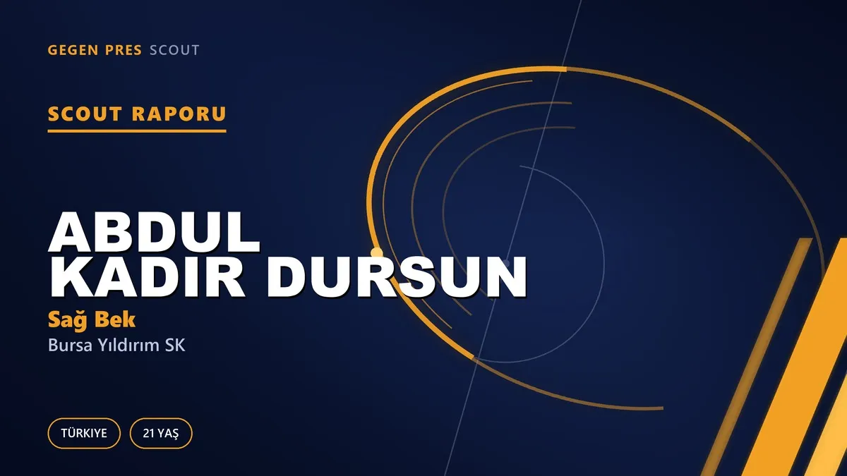 Abdul Kadir Dursun Scout Raporu — Bursa Yıldırım SK | TFF 3.Lig 21 Yaş Sağ Bek
