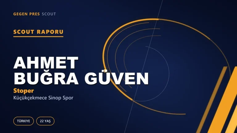 Ahmet Buğra Güven Scout Raporu — Küçükçekmece Sinop Spor | TFF 3.Lig 22 Yaş Stoper