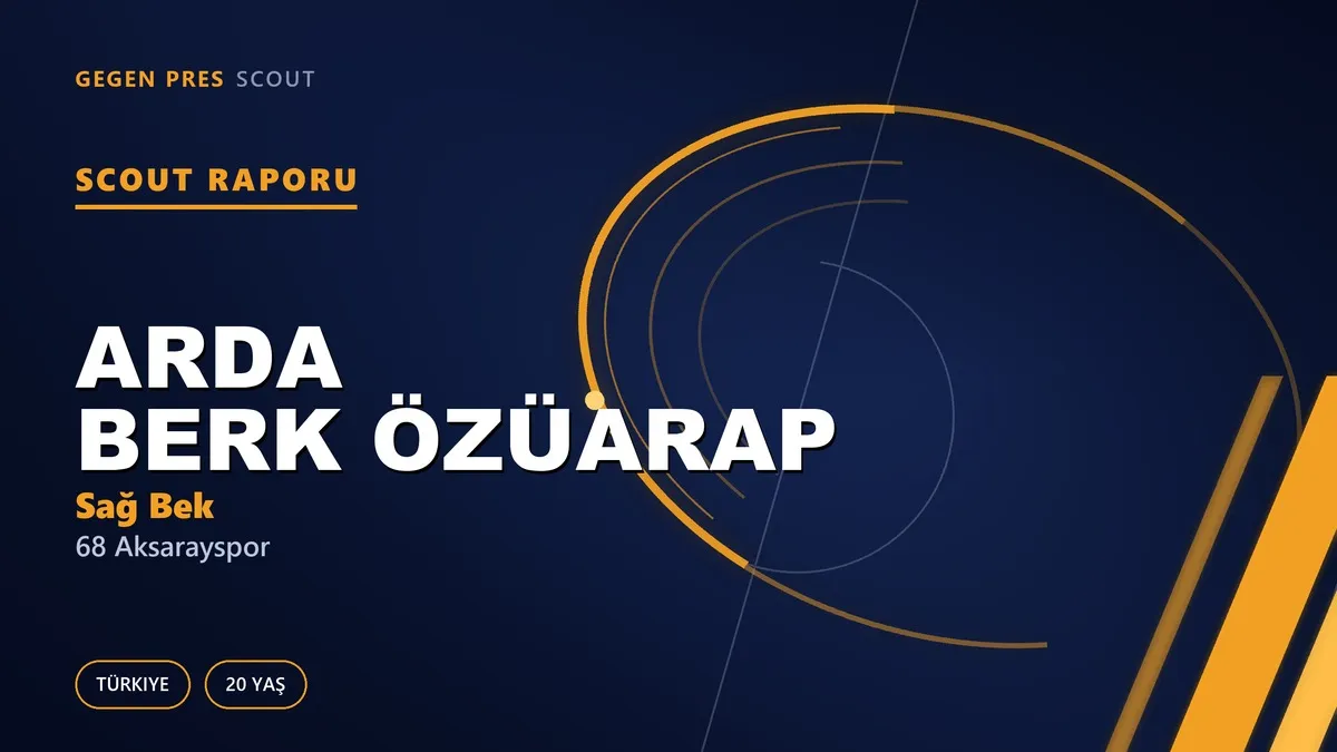 Arda Berk Özüarap Scout Raporu — 68 Aksarayspor | TFF 2.Lig 20 Yaş Sağ Bek