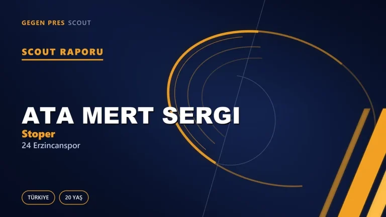 Ata Mert Sergi Scout Raporu — 24 Erzincanspor | TFF 2.Lig 20 Yaş Stoper