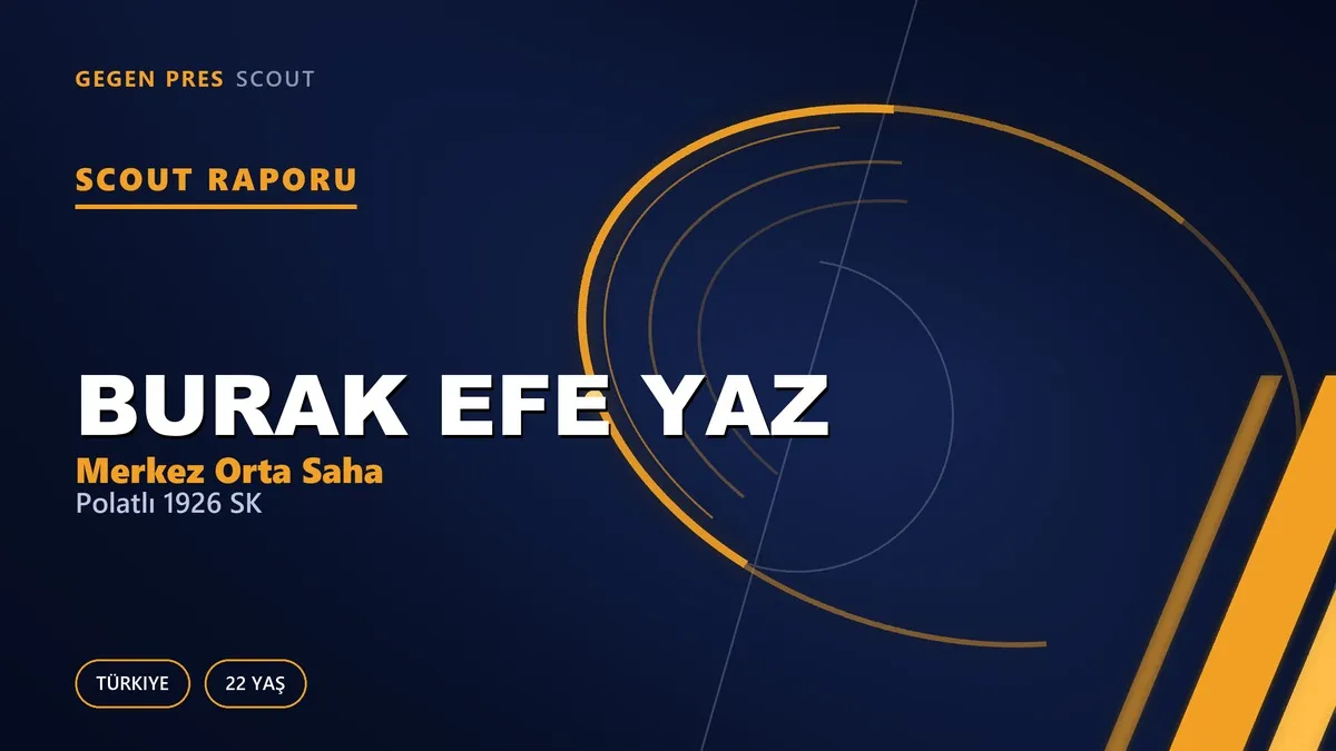 Burak Efe Yaz Scout Raporu — Polatlı 1926 SK | TFF 3.Lig 22 Yaş Merkez Orta Saha