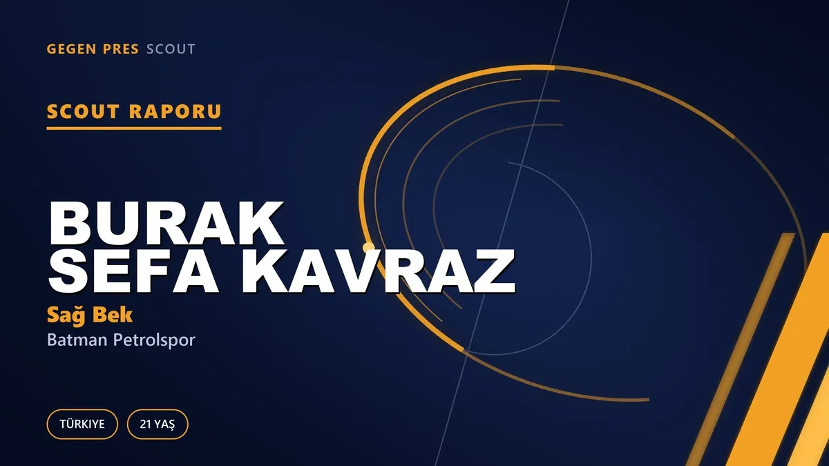 Burak Sefa Kavraz Scout Raporu — Batman Petrolspor | TFF 2.Lig 21 Yaş Sağ Bek