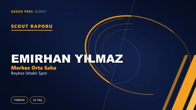 Emirhan Yılmaz Scout Raporu — Beykoz İshaklı Spor | TFF 3.Lig 22 Yaş Merkez Orta Saha