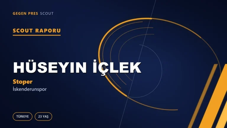 Hüseyin İçlek Scout Raporu — İskenderunspor | TFF 2.Lig 23 Yaş Stoper