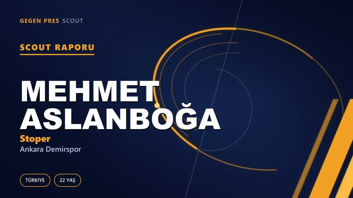 Mehmet Aslanboğa Scout Raporu — Ankara Demirspor | TFF 2.Lig 22 Yaş Stoper