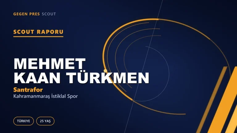 Mehmet Kaan Türkmen Scout Raporu — Kahramanmaraş İstiklal Spor | TFF 2.Lig 25 Yaş Santrafor