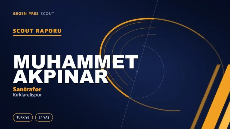 Muhammet Akpınar Scout Raporu — Kırklarelispor | TFF 2.Lig 24 Yaş Santrafor