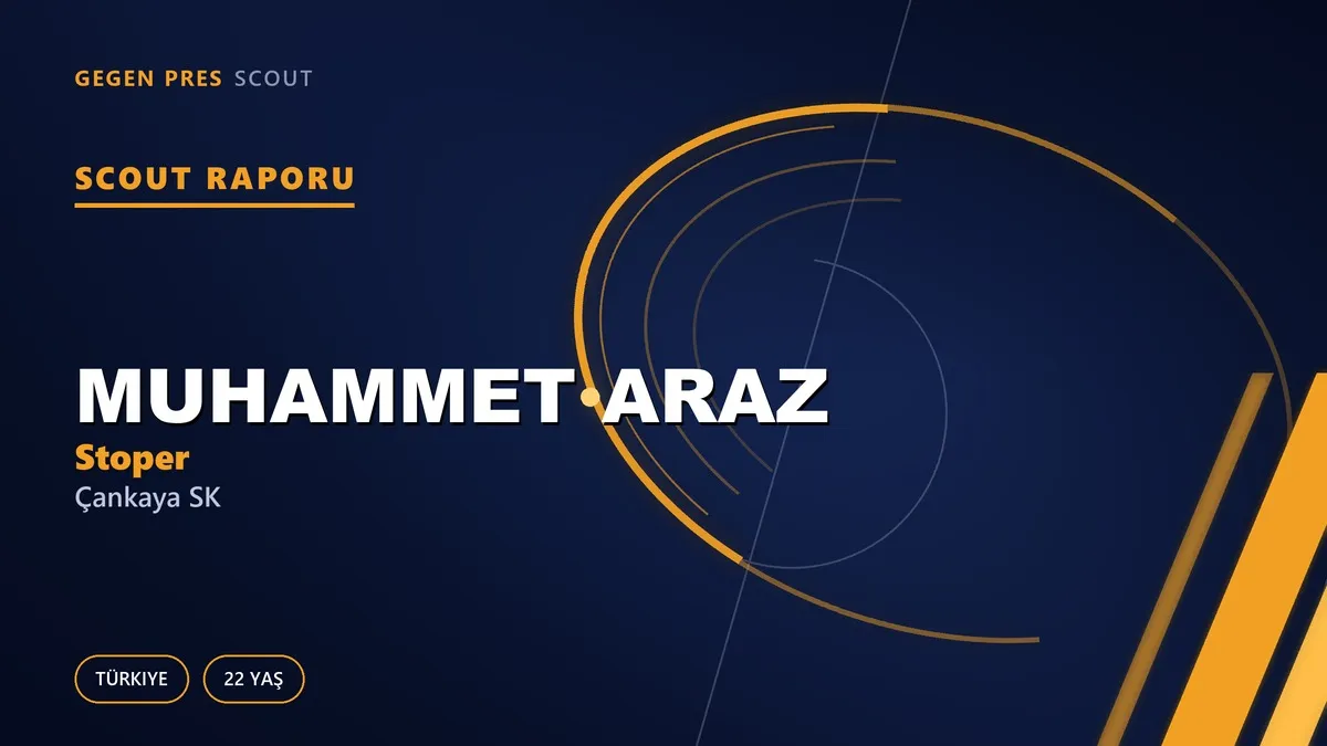 Muhammet Araz Scout Raporu — Çankaya SK | TFF 3.Lig 22 Yaş Stoper
