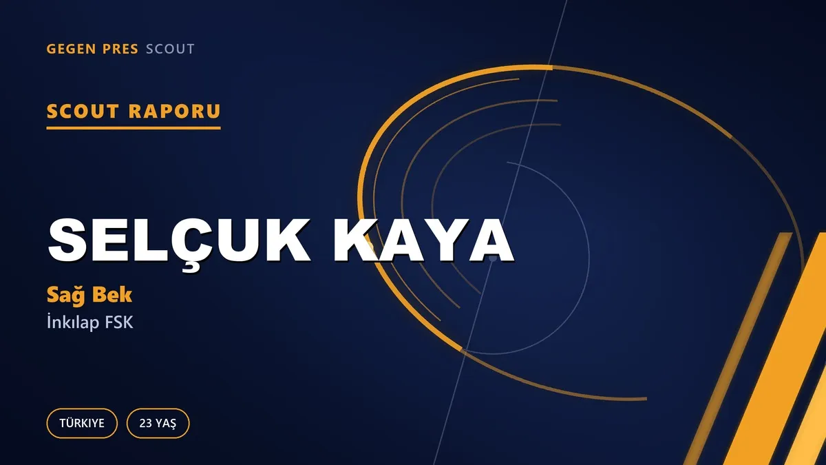 Selçuk Kaya Scout Raporu — İnkılap FSK | TFF 3.Lig 23 Yaş Sağ Bek
