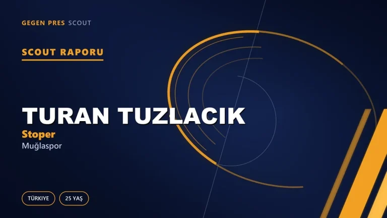 Turan Tuzlacık Scout Raporu — Muğlaspor | TFF 2.Lig 25 Yaş Stoper