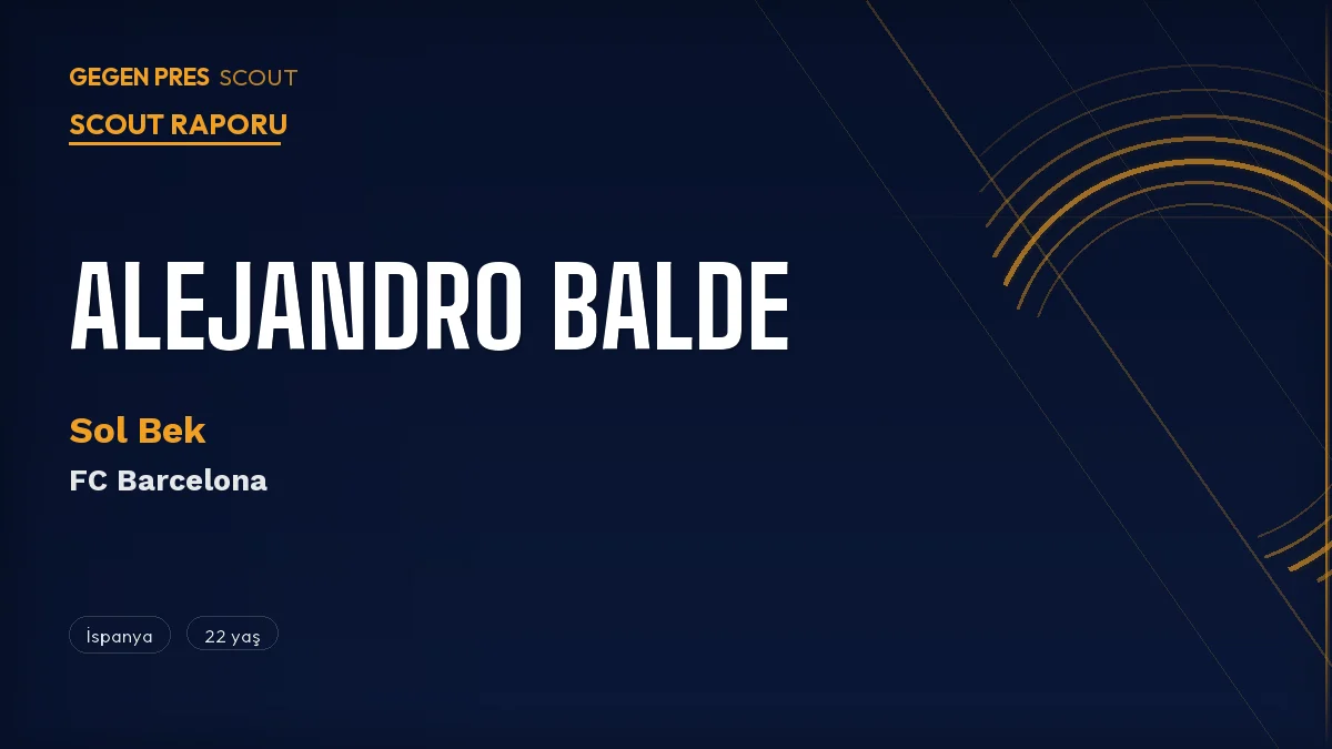 Alejandro Balde Scout Raporu 2026: Barcelona’nın Sağ Ayak Dominant Sol Beki