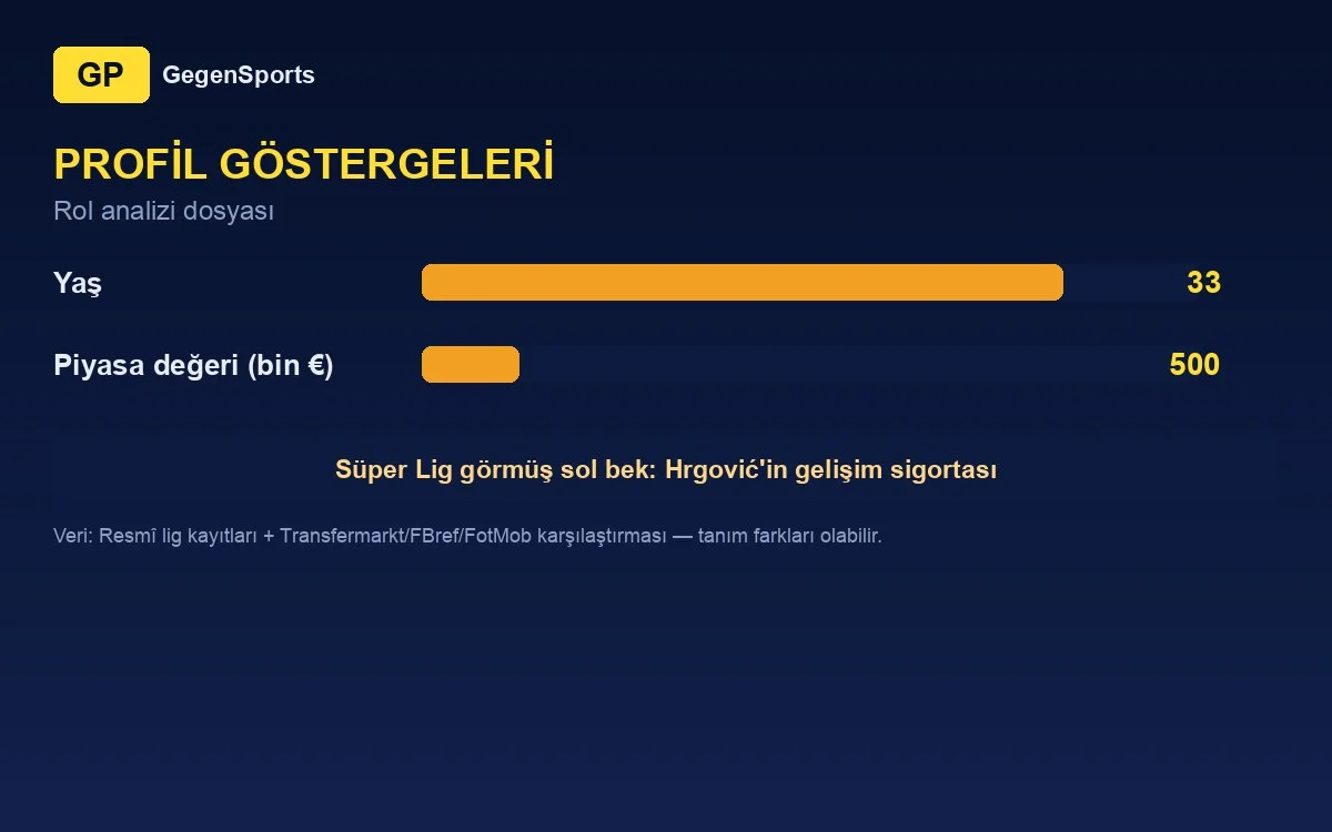 Dario Melnjak profil göstergeleri - yaş ve piyasa değeri, temsili şema