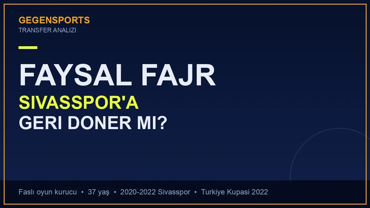 Faysal Fajr Sivasspor’a Geri Döner mi? 37 Yaş, Arap Ligi ve Kontenjan Gerçeğiyle Her Açıdan Analiz