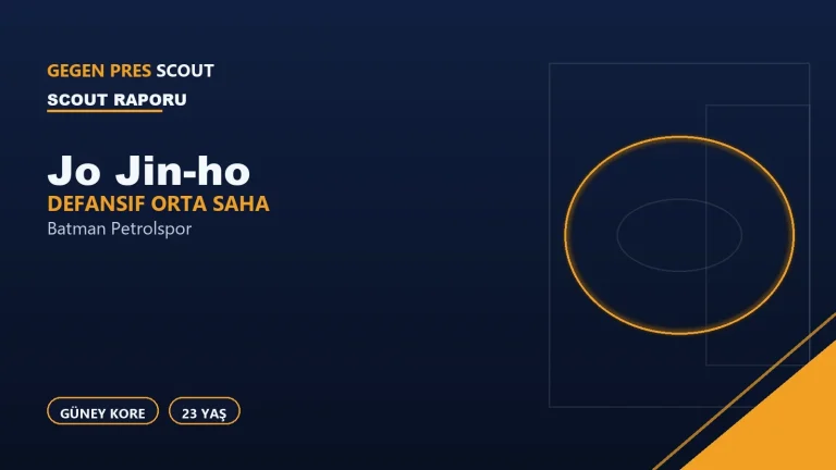 Jo Jin-ho nasıl oynuyor? Batman Petrolspor defansif orta sahainin scout raporu