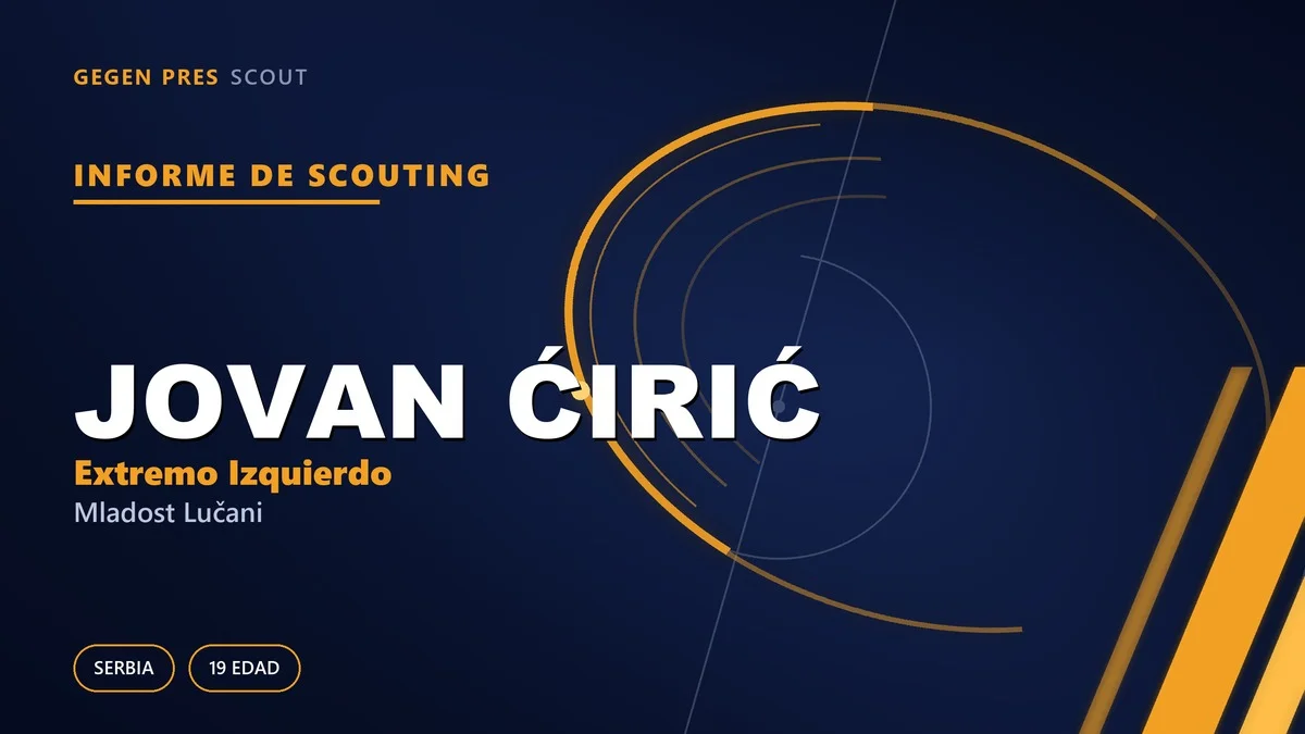Informe de scouting de Jovan Ćirić: el próximo gran proyecto de venta de Lučani
