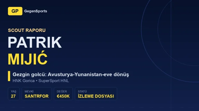 Patrik Mijić Scout Raporu: Avusturya ve Yunanistan Görmüş Gezgin Golcü Evine Döndü