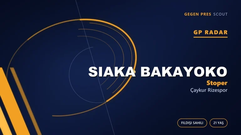 GP Radar: Siaka Bakayoko — Çaykur Rizespor’un Fildişili Stoper Transferi