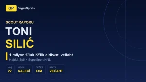 Toni Silić Scout Raporu: Hırvat Kaleci Okulunun Yeni Ürünü 1 Milyon € Neden Eder?