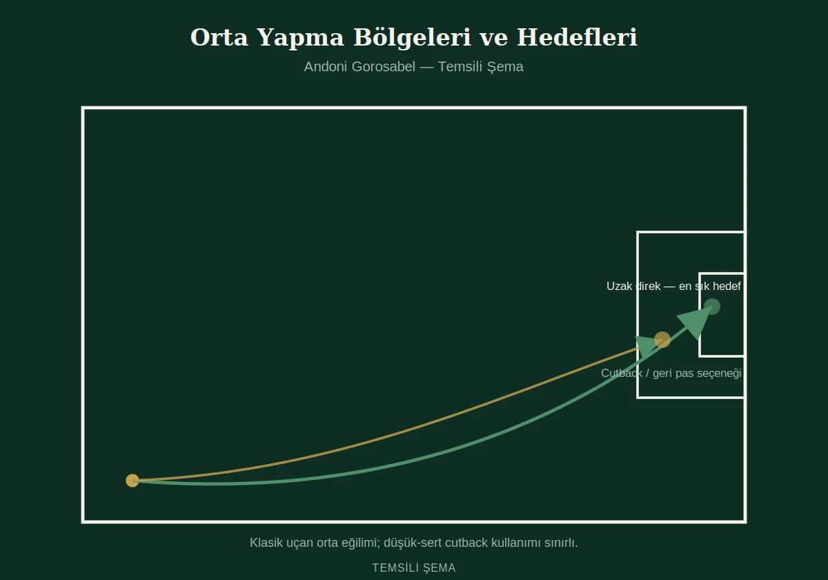 Andoni Gorosabel orta yapma bölgeleri ve hedefleri temsili şema