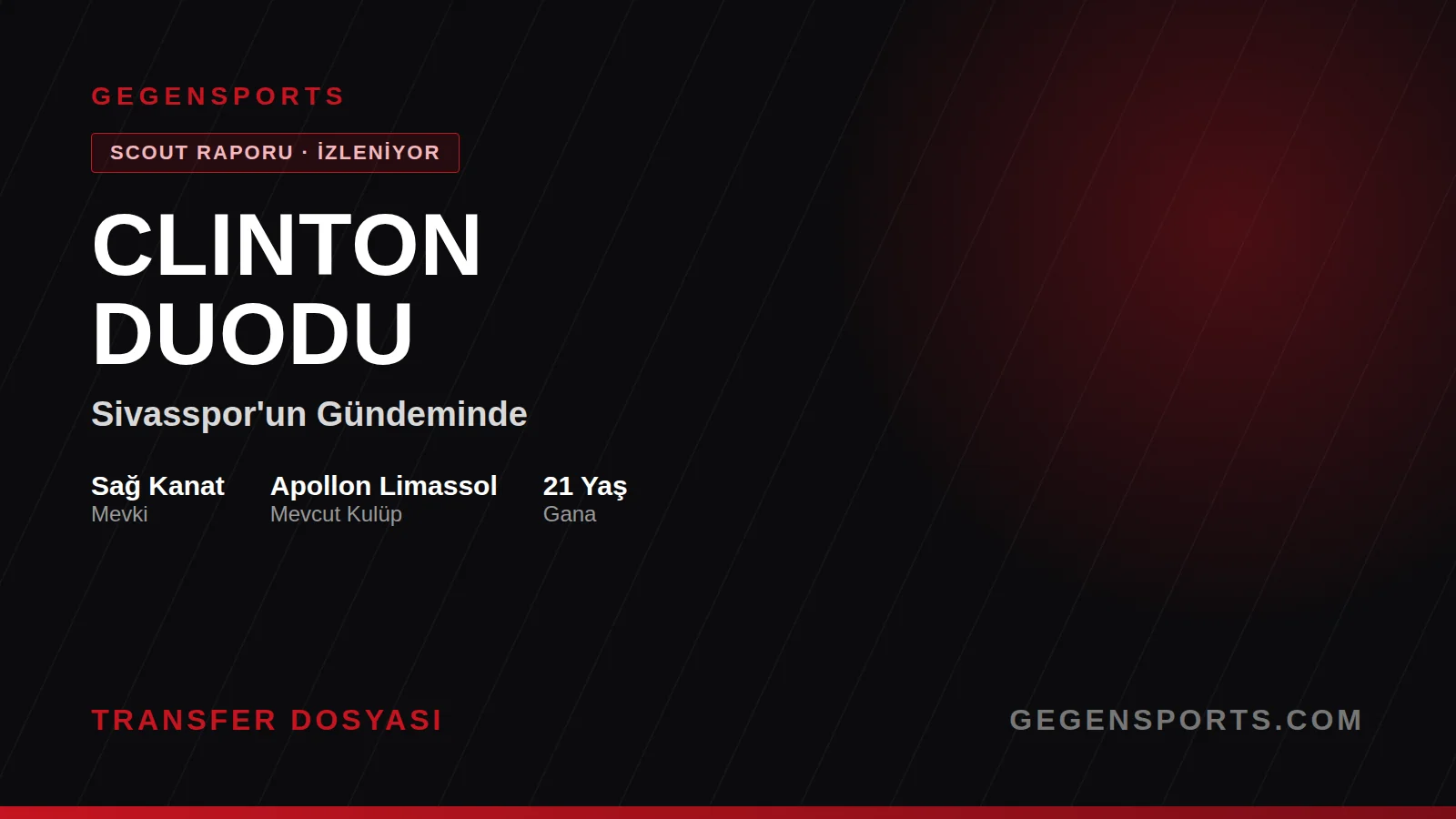 Clinton Duodu Sivasspor’a mı Geliyor? Transfer İddiasının Scout Analizi