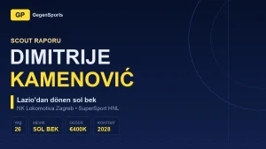 Dimitrije Kamenović Scout Raporu: Lazio’da Açılmayan Kariyer HNL’de Yeniden Fiyatlanır mı?