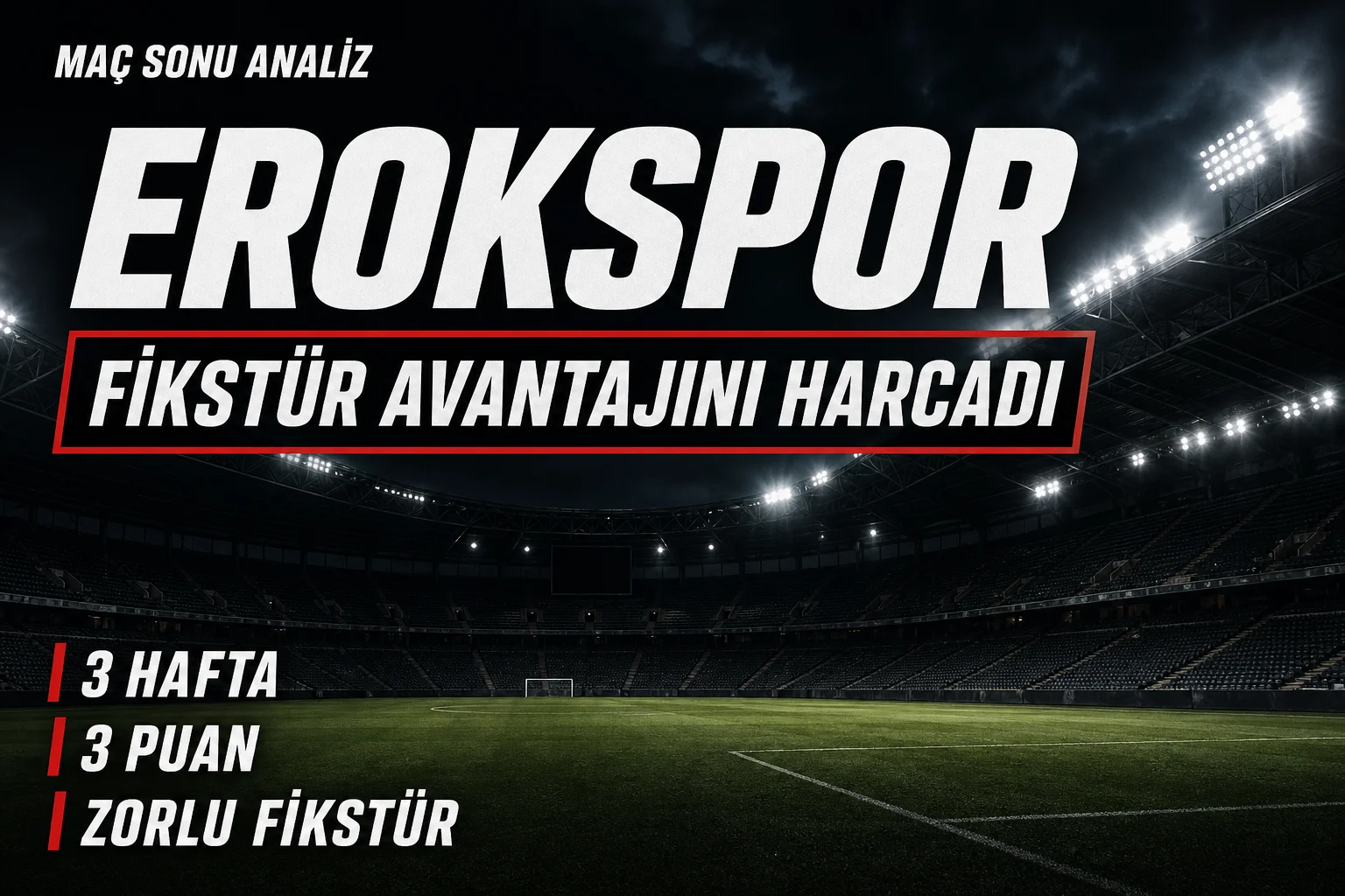 Erokspor fikstür avantajını harcadı