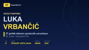 Luka Vrbančić Scout Raporu: Osijek’in 21’lik On Numarası Kriz Kadrosunun İçinden Nasıl Parlar?