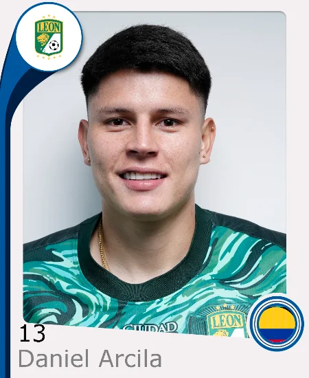 Daniel Arcila Liga MX resmi oyuncu kartı, Club León formasıyla