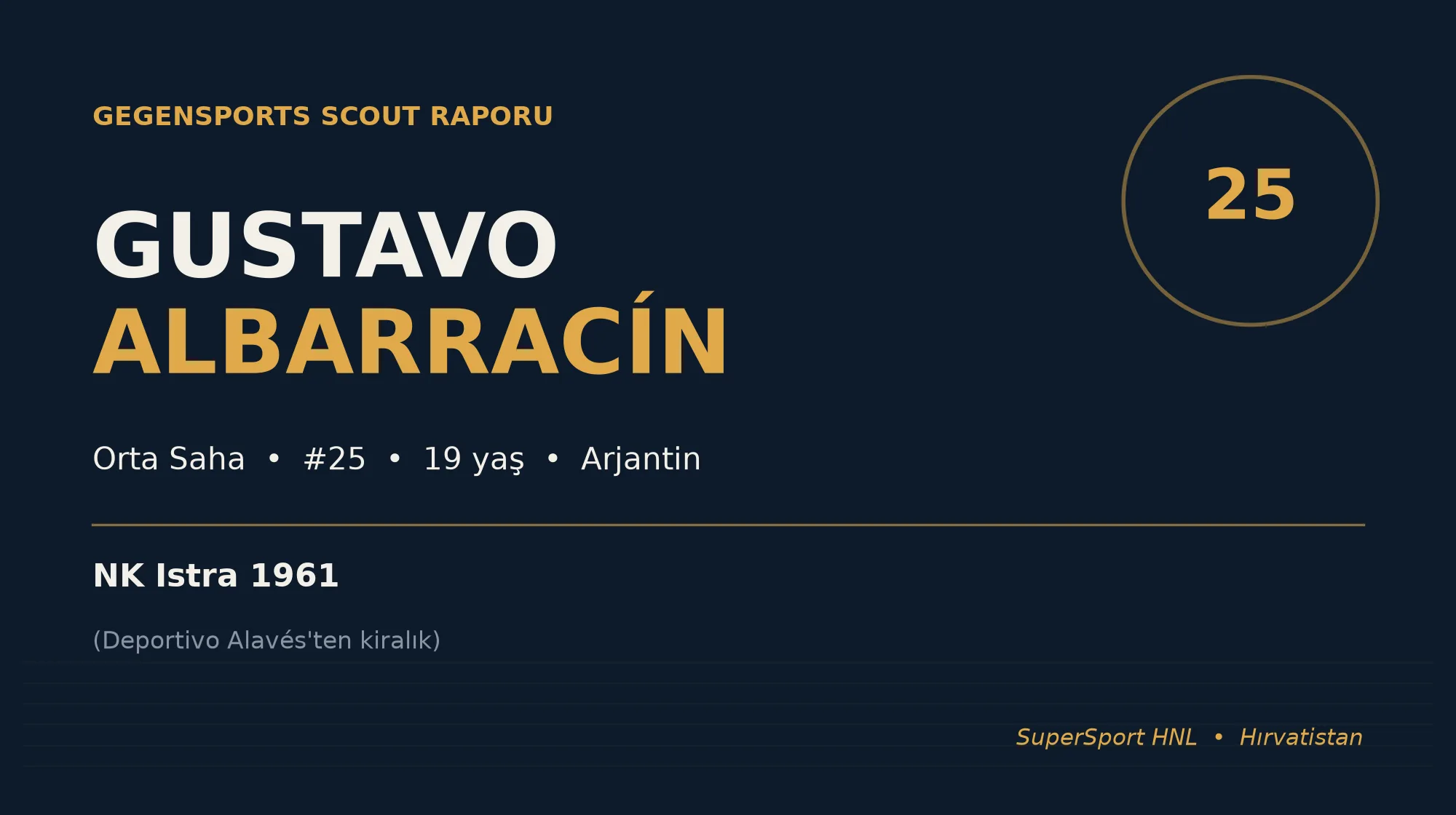 Gustavo Albarracín Scout Raporu: Alavés’in Istra 1961’e Gönderdiği Genç Orta Saha