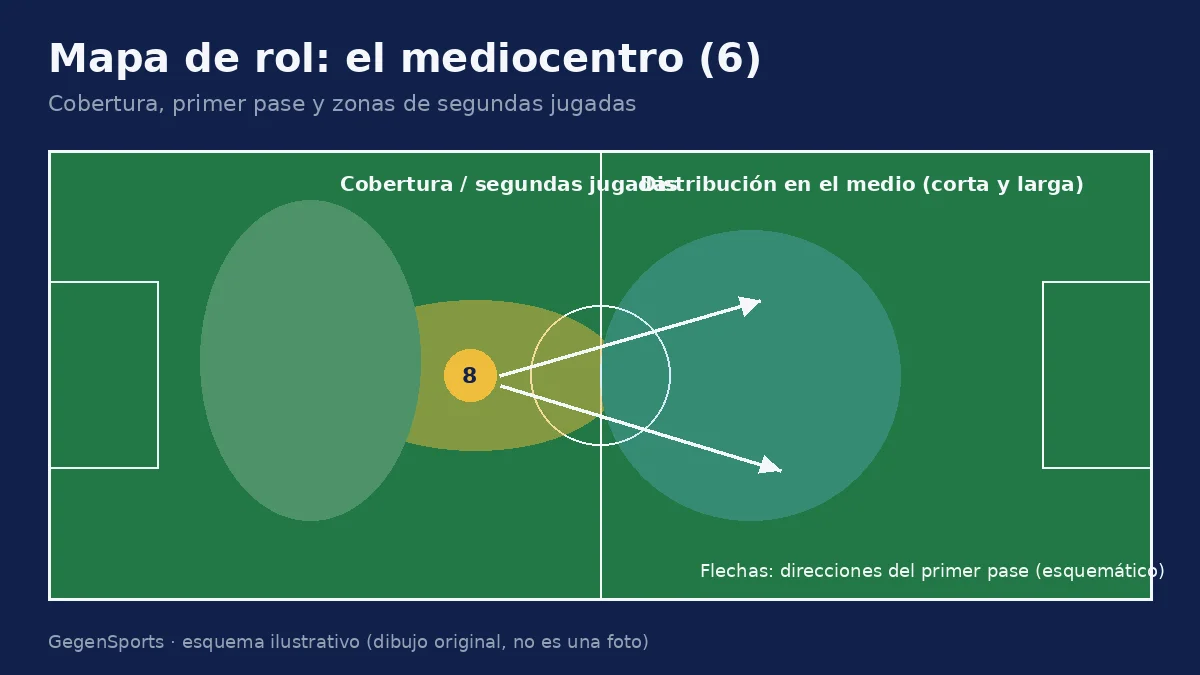 Estilo de juego de Alexandre Lauray: mapa de rol del mediocentro defensivo, esquema ilustrativo