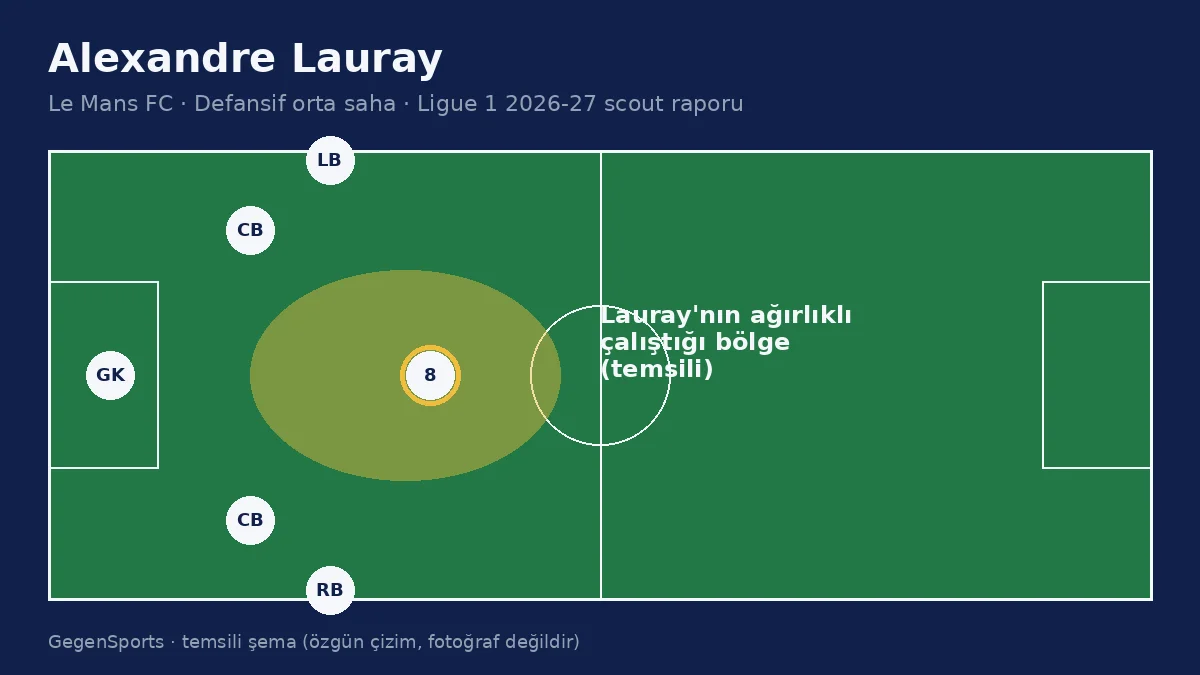 Alexandre Lauray Scout Raporu — Le Mans FC Defansif Orta Saha